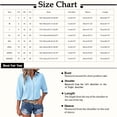 thumbnail image 3 of Black Womens Summer Tops Women's Cotton Button Up Shirt With Rolled Sleeves And 7 Inch Sleeves Women's Summer Casual V Neck Beach Cotton Top Shirts for Women, 3 of 6
