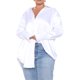 thumbnail image 2 of Sunloudy otoño señoras suelta camisa de longitud media, mujeres estilo de ocio Color sólido solapa Irregular manga larga Tops blusa de un solo pecho Sunloudy moda, 2 of 5