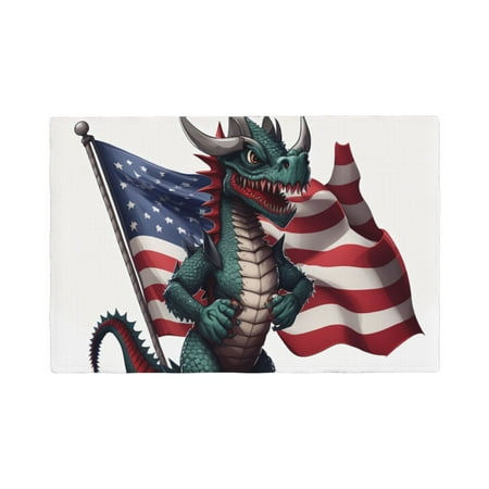 

Placemats Set of 6 USA Patriotic Dragon Place mats for Dining Table Indoor/Outdoor Cute Heat Resistant Washable Table Mats(18 x 12 )