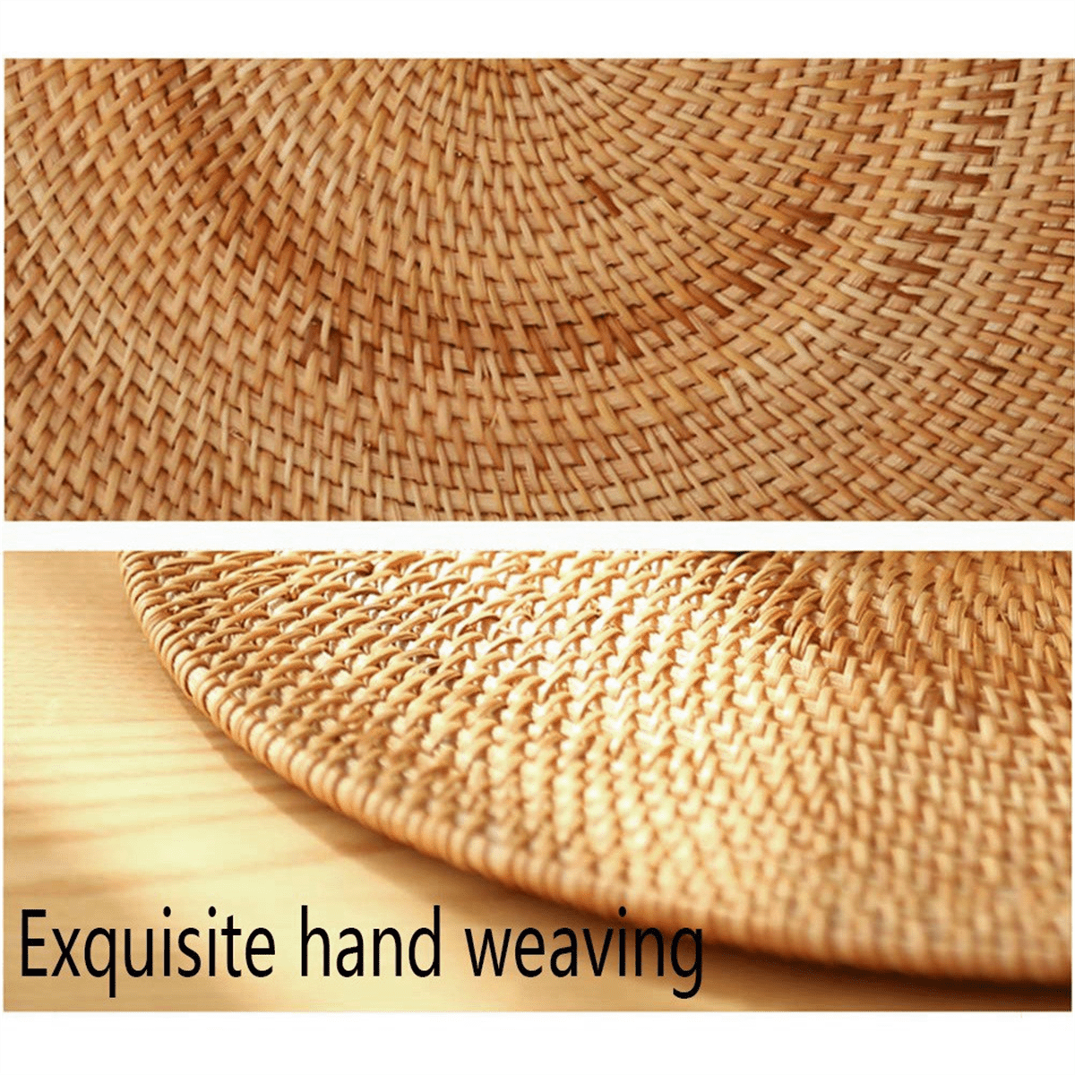 4X Rattan Woven Placemats Oval Round Table Mats Non Slip Heat Place Mat Natural Multipurpose Placemat 30X40cm,4 * Placemat