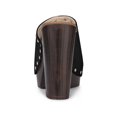 thumbnail image 2 of BLISSFUL STEP Women's Open Toe Platform Block Heel Slide Sandals Black 7, 2 of 6