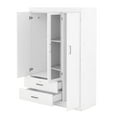 thumbnail image 5 of 3-Door Mirror Wardrobe with Shelves & 2 Drawers, Wardrobe Closet with 3 Doors,  Wood Armoire Wardrobe Closet, Clothes Storage Cabinet Organizer, White, 5 of 6