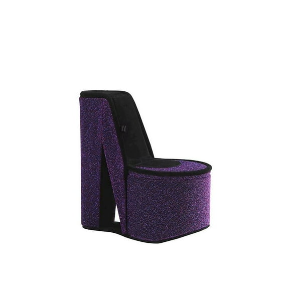 ORE international, Inc. 9" In Purple Iridescent Velvet High Heel Shoe Hidden Jewelry Box