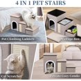 thumbnail image 2 of Dog Steps for Bed and Couch, 4 in 1 Foldable Dog Stairs for Small Older Dogs Cats, Adjustable Pet Cat Stairs with Storage, Dog Ramps with Condo, Cat Scratcher, Hold Up to 180LBS, Pet Cat Steps Beige, 2 of 8