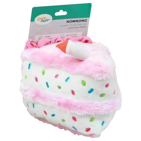 birthday cake plush dog toy