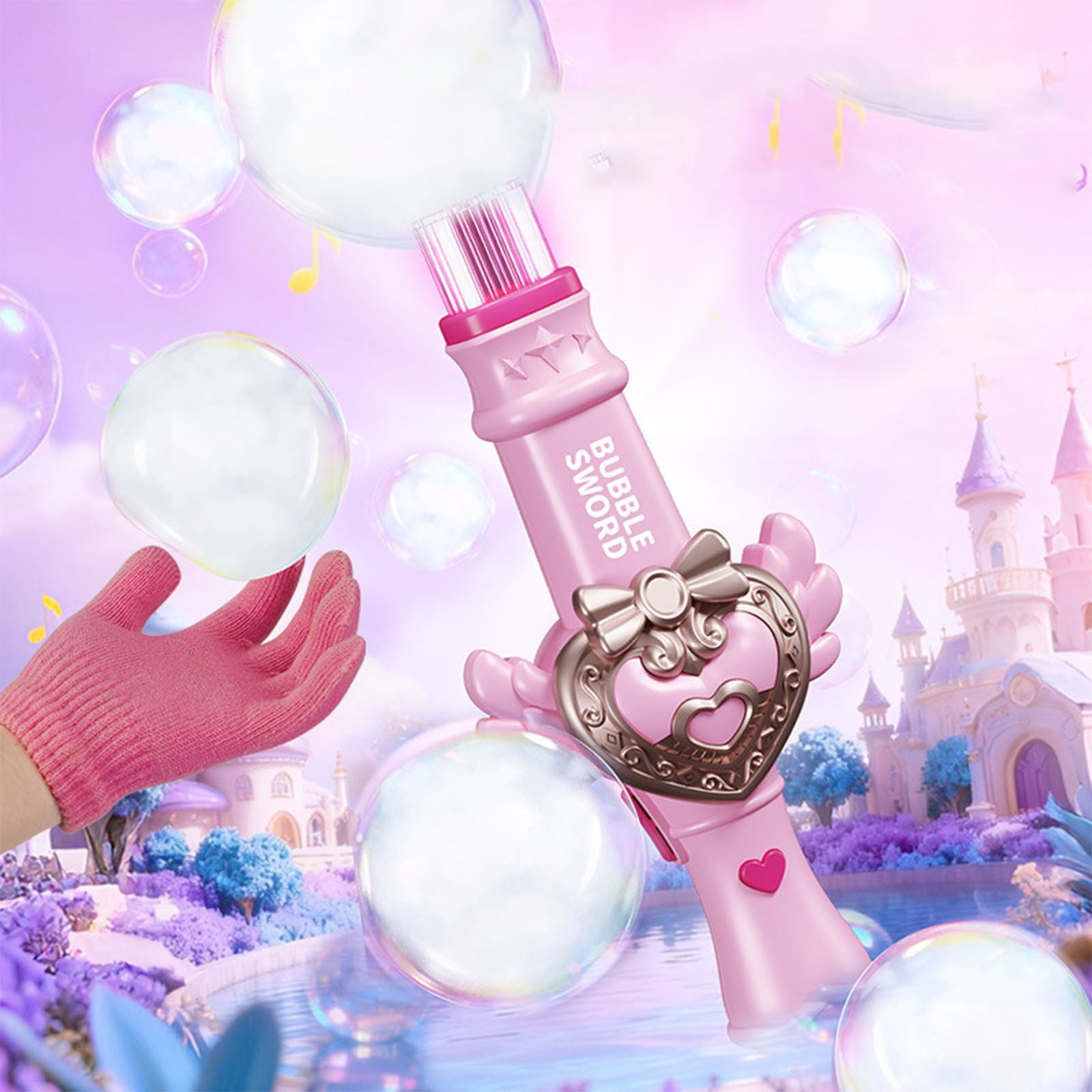 Fog Bubble Machine, Rechargeable Automatic Electric Smoke Bubble Machine, Magic Smoke Bubble Maker, Colorful Lights & Music, Bubble Fog Game for Parties, Beaches, Summer