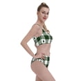 thumbnail image 4 of Kdxio Green Tree Lumberjack Plaid for Womens High Waisted Bikini Top Sports Style Two Piece Bathing Suits, 4 of 7
