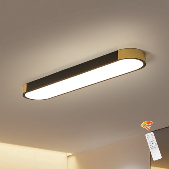 Garwarm Modern LED Flush Mount Ceiling Lights Dimmable LED Ceiling Lamp with Remote Control Acrylic Linear Ceiling Lighting Fixtures for Living Room Kitchen Foyer Bedroom (3000K-6500K)
