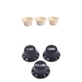 thumbnail image 1 of lionlar 6pcs White Balck Speed Volume Tone Control Knobs For Electric Guitar, 1 of 9