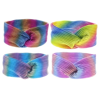 Frog Sac 6 Pcs Tie-Dye Color Headbands for Girls - Adjustable Hair  Accessories for Teens and Kids