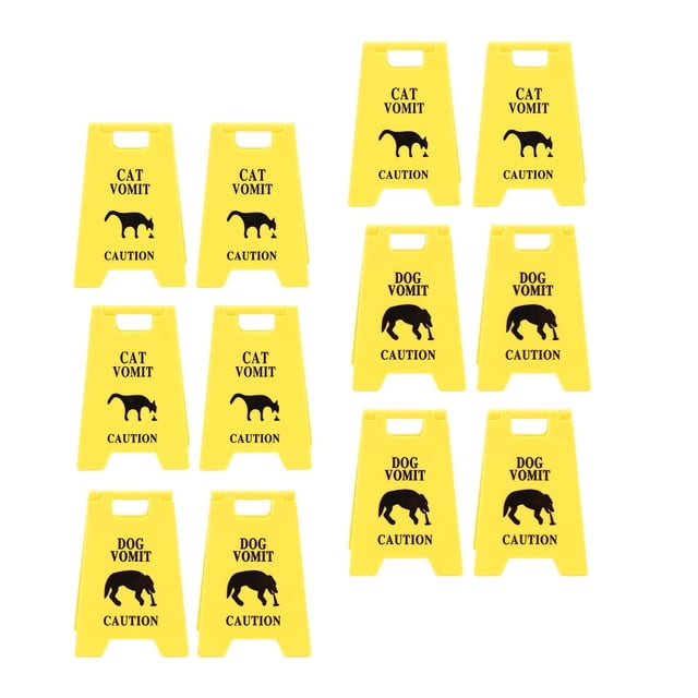 Dog Vomit Caution Sign, Cat Vomit Caution Sign Unique Pet Warning Decor for Indoor Outdoor