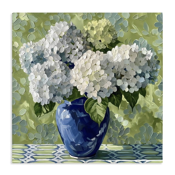 Stupell Industries White Hydrangeas in Blue Vase Canvas Wall Art, design by Gina Kelly