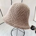 thumbnail image 2 of CoCopeaunts Women Bucket Hat Plain Autumn Winter Thicken Warm Lamb Wool Bucket Cap Outdoor Foldable Girl Simple Casual Basin Hat, 2 of 8