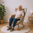 thumbnail image 4 of Sillón Mecedora Moderna Tapizado Tela Suave Beige Liso, 4 of 9