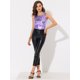 thumbnail image 2 of Allegra K Día de San Patricio Camiseta Sin Mangas Con Cuello En U, Elástico, Ajustado, Brillante Y Metálico Brillante Para Mujer Morado XL, 2 of 5