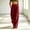 Wine, variant on Women High Waisted Cargo Pants Casual Solid Color Straight Leg Long Pants With Multiple Pockets Back Elastic Waist Baggy Stretchy Pant