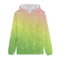thumbnail image 3 of Women's 2025 Gradient Pattern Hooded Sweatshirt with Pocket, Long Sleeve Casual Pullover for Streetwear, Lounge Comfort, Daily Fashion and Seasonal Wear Green XXL, 3 of 3