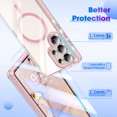 thumbnail image 4 of GALAPROX Magnetic Clear Compatible with Samsung Galaxy S25 Ultra Case, Transparent Thin Slim Crystal Shockproof Bumper Cover with Screen Protector-Pink, 4 of 5