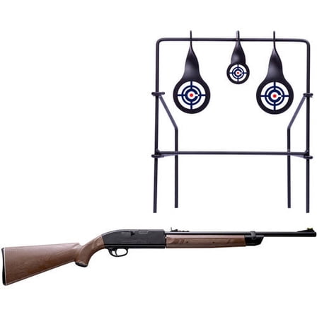 Crosman 2100B .177 Caliber Air Rifle and Metal Target Value Bundle - Black
