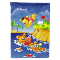 Carolines Treasures APH0240GF Teddy Bears Swimming and Diving Flag Garden Size  Small multicolor