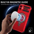 thumbnail image 5 of Allytechgroup Militargy Grade Shockproof Case for Apple iPhone 12, Magnetic Cover Compatible with Magsafe & Car Mount Ring Kickstand Bumper Case for Women Men, Red, 5 of 10