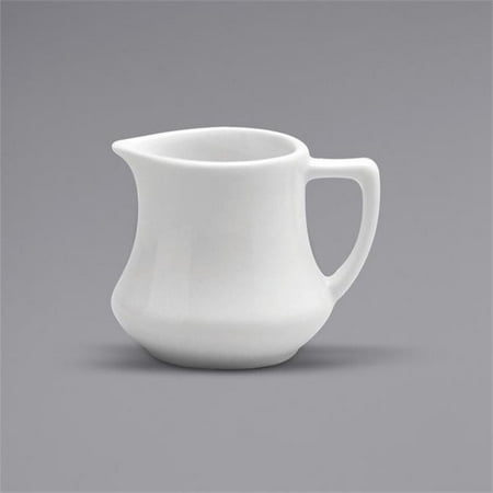 

4.5 oz Bright White Ware Porcelain Creamer with Handle