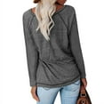 thumbnail image 3 of Haute Edition Women's Casual Fall Long Sleeve Top With Raglan Constrast Colorblock Sleeves, 3 of 5