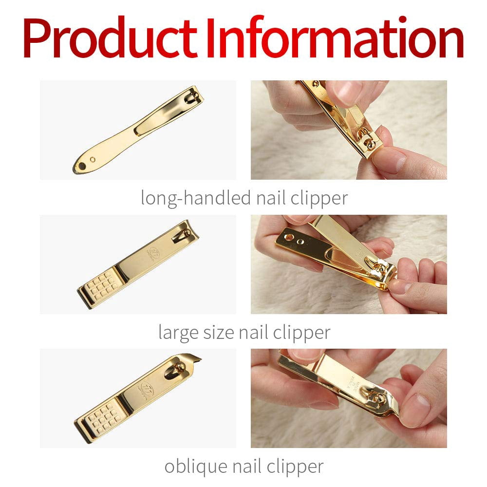 Korean Nail Clipper! World No. 1 Three Seven (777) Travel Manicure Grooming Kit Nail Clipper Set (11 PCs), MADE IN KOREA, SINCE 1975 (Gold)