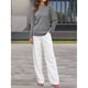 thumbnail image 4 of Suéteres Clásicos de Lana para Mujer, Cuello Redondo, Estilo Casual, Ideales para Otoño Gris L, 4 of 8