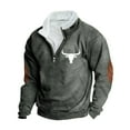 thumbnail image 2 of LEBONYARD Mens Henley Long Sleeve T-Shirt Cotton,Men's & Big Men's Lightweight Pullover Shirt Hoodie,Fashion Men Winter Zipper Casual Tops Long Sleeve V-Neck Sweatshirt Dark Gray XXL, 2 of 3