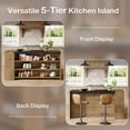 thumbnail image 4 of Tribesigns 55" Kitchen Island with Storage, Farmhouse 5-Tier Stationary Island Table, Wood Coffee Bar Tabl with Large Countertop for Kitchen, 4 of 10