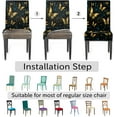 thumbnail image 4 of Golden Butterfly Chair Covers for Dining Room Set of 4, Washable Spandex Parsons Slipcovers, Removable Kitchen Chair Cover, Stretch Seat Protector for Home Party Hotel, 4 of 6