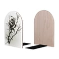 thumbnail image 2 of Naloa Black And White Rose 2 Pcs Bookend Large Capacity Office Book Ends for Home Office Library School Study Decoration, 2 of 8