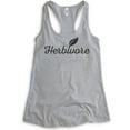 thumbnail image 1 of Herbivore Tank Top, Ladies Racerback Tank Top, Vegan Tank, Veganism Tank, Heather Gray, Medium, 1 of 1