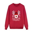 thumbnail image 2 of SUXIAN Family Matching Christmas Sweatshirt Long Sleeve Letter Print Hoodless Pullover Xmas Holiday Outfit, 2 of 4