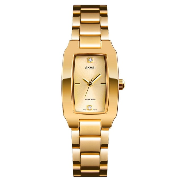 Mirar SKMEI Reloj de cuarzo SKMEI para mujer, correa de acero inoxidable, esfera de diamante, pulsera femenina, relojes elegantes para mujer, pulsera, tiempo preciso, 3ATM, resistente al agua SKMEI Mirar