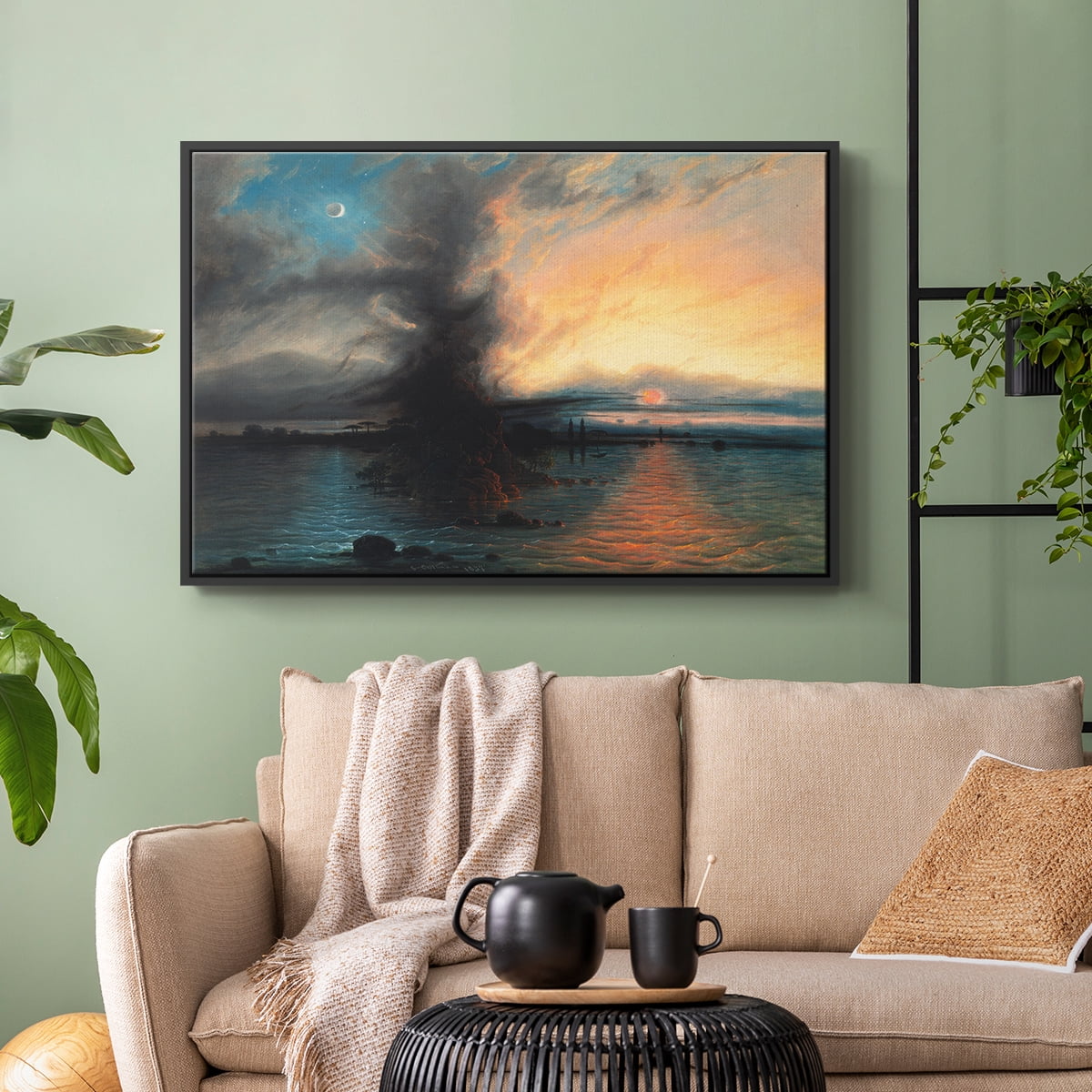 Vintage Landscape-CX By Wexford Home Framed in Black Wood Gallery Wrapped Canvas 27 in. x 41 in.