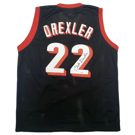 Portland Trail Blazers Clyde Drexler Autographed Black Jersey JSA 197006