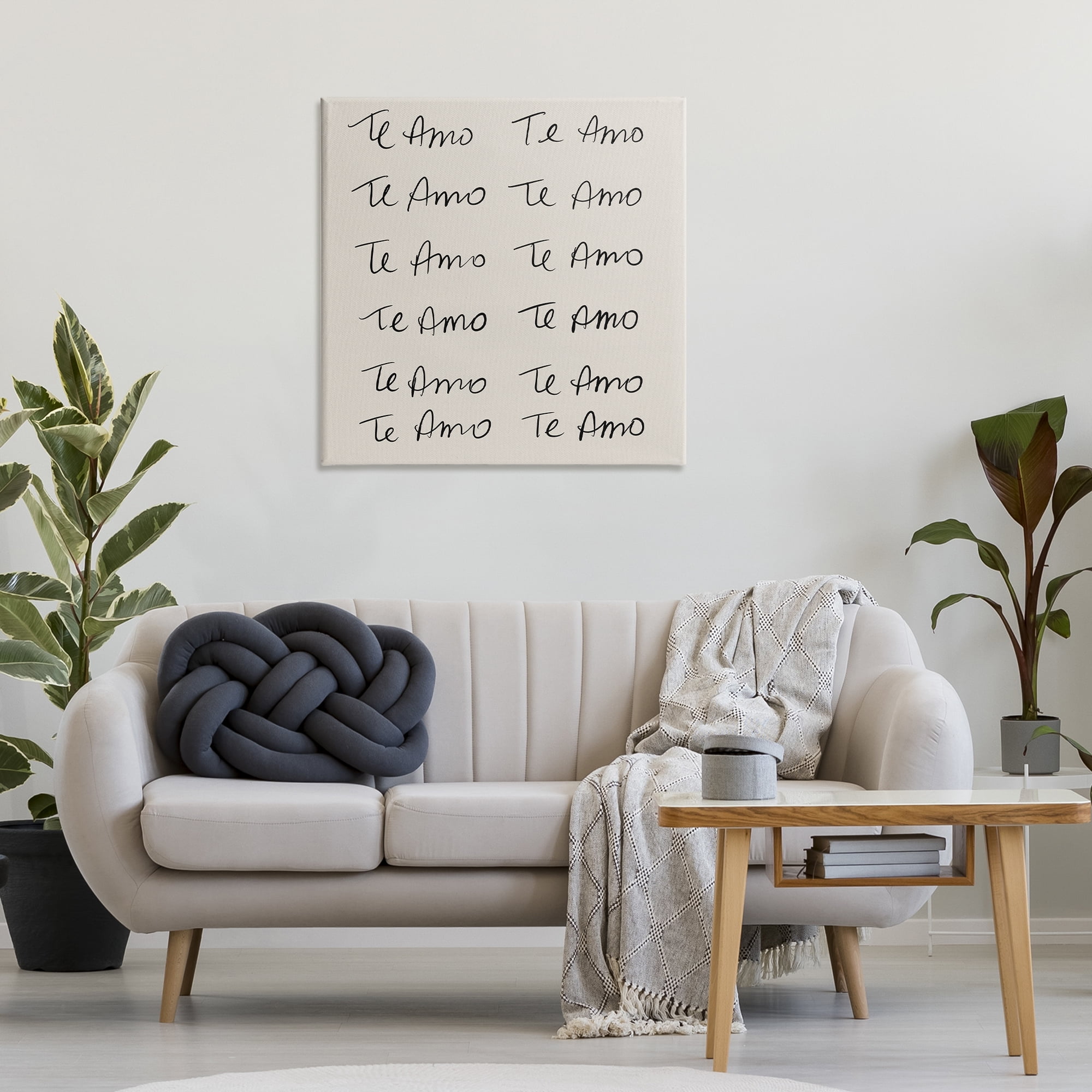 Stupell Industries Te Amo Repetitivo Inspirational Quotes & Sayings Drawing Wrapped Canvas Art Print Wall Art, 30 x 30