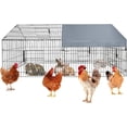 thumbnail image 3 of Garvee 86"×40"×40" Metal Chicken Coop,Chicken Run with Waterproof Cover, Outdoor Backyard Farm Animal Enclosure Crate Pet Playpen Exercise Pen for Rabbit Duck, 3 of 6