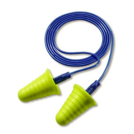 3M E-A-R Push-Ins with Grip Rings Corded Earplugs 318-1009  in Poly Bag 20