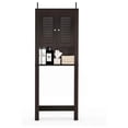 thumbnail image 4 of Homestock Stylish Espresso Bath Cabinet With Layer Door Design For Versatile Storage And Display In Bathroom, Living Room, Bedroom, And More-Finish:Espresso,Style:Layer Door Cabinet, 4 of 4