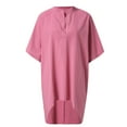 thumbnail image 3 of T-shirt à Manches Courtes Femmes Mode Été Décontracté en Vrac Col en V Manches Courtes Tops Solides Blouse, 3 of 6