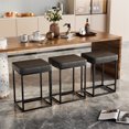 thumbnail image 5 of Lacoo Bar Stools & Counter Stools, Leather Cushion, Set of Two, black, 5 of 8