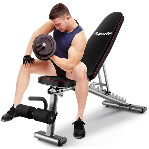 SuperFit Adjustable Weight Bench 660 lbs Heavy Duty Commercial Grade Fitness Workout Gym Walmart
