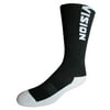 Vision Street Wear 4 Pack Unisex Connector Cotton Tube Socks, Black/White, S/M