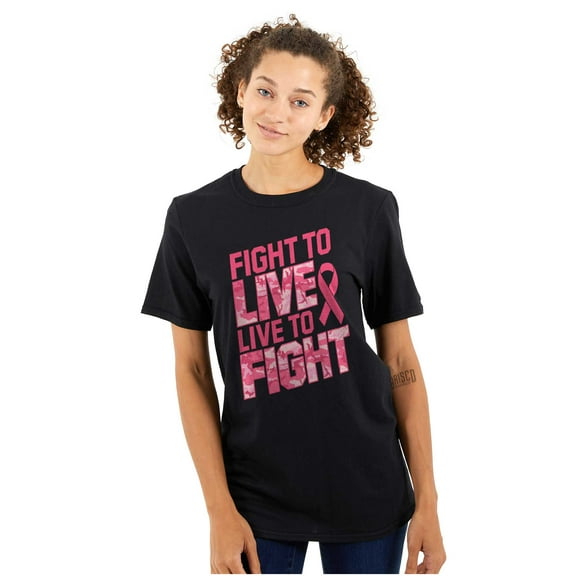 Fight to Live Breast Cancer Women's Graphic T Shirt Tees Brisco Brands S