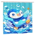 thumbnail image 2 of Piplup Shower Curtain Cartoon Art Bath Shower Curtains with 12 Hooks, Waterproof Washable Polyester Bathroom Home Decor Set 72x72 Inch, Plastic, 2 of 8
