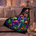 thumbnail image 6 of Surreal Glowing Neon Foliage, Mystical Celestial Scene, Warm Flannel Blanket for Sunroom and Reading Nook, Garden Lovers Housewarming Gift, Fantasy Home Decor, 6 of 9