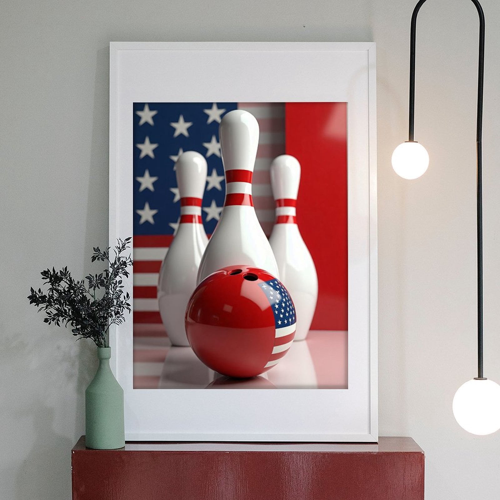 Diamond Art Kits for Adults - Modern Bowling Print No.13 5D Frameless Dimond Painting Kit for Adults Beginner, Round Diamond Kits for Home Wall Decor, Gift for Women